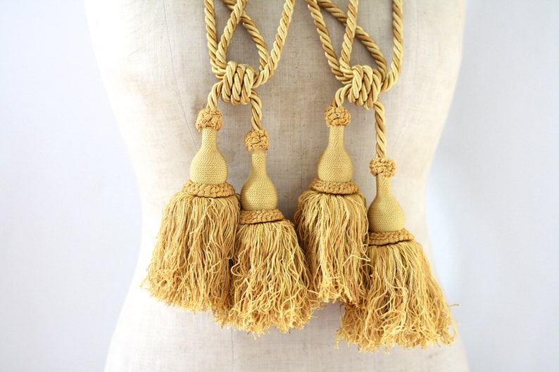 Double Tassels French Pair Curtain Tiebacks French Drapery Tie
