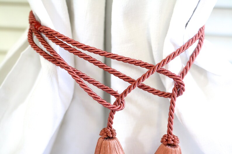 French pair curtain tieback French pair curtain tiebacks French drapery tie back French vintage holbacks Pair tieback. Double tassels
