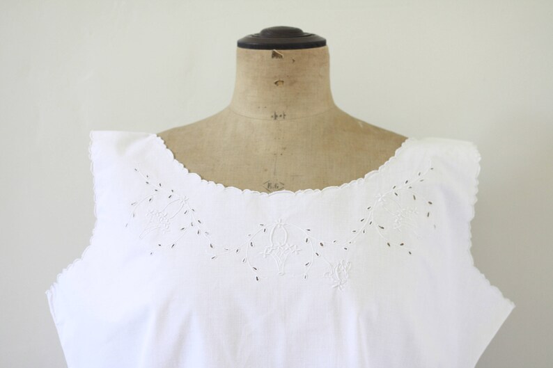 French antique nightgown 19th Amazing Victorian Handmade maternity dress Nightshirt with embroidery MJ or MD pure thread French linen