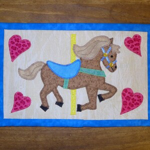 PDF Pattern for Carousel Horse Mug Rug, Carousel Horse Mug Rug Pattern ...