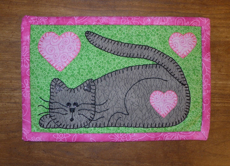 PDF Pattern for Cat Mug Rug Kitten Mug Rug Pattern Kitten Etsy