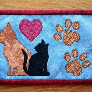 PDF Pattern for Cat and Dog Silhouette Mug Rug, Dog Mug Rug Pattern ...