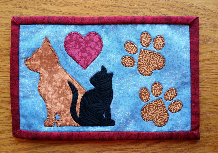 PDF Pattern for Cat and Dog Silhouette Mug Rug Dog Mug Rug Etsy