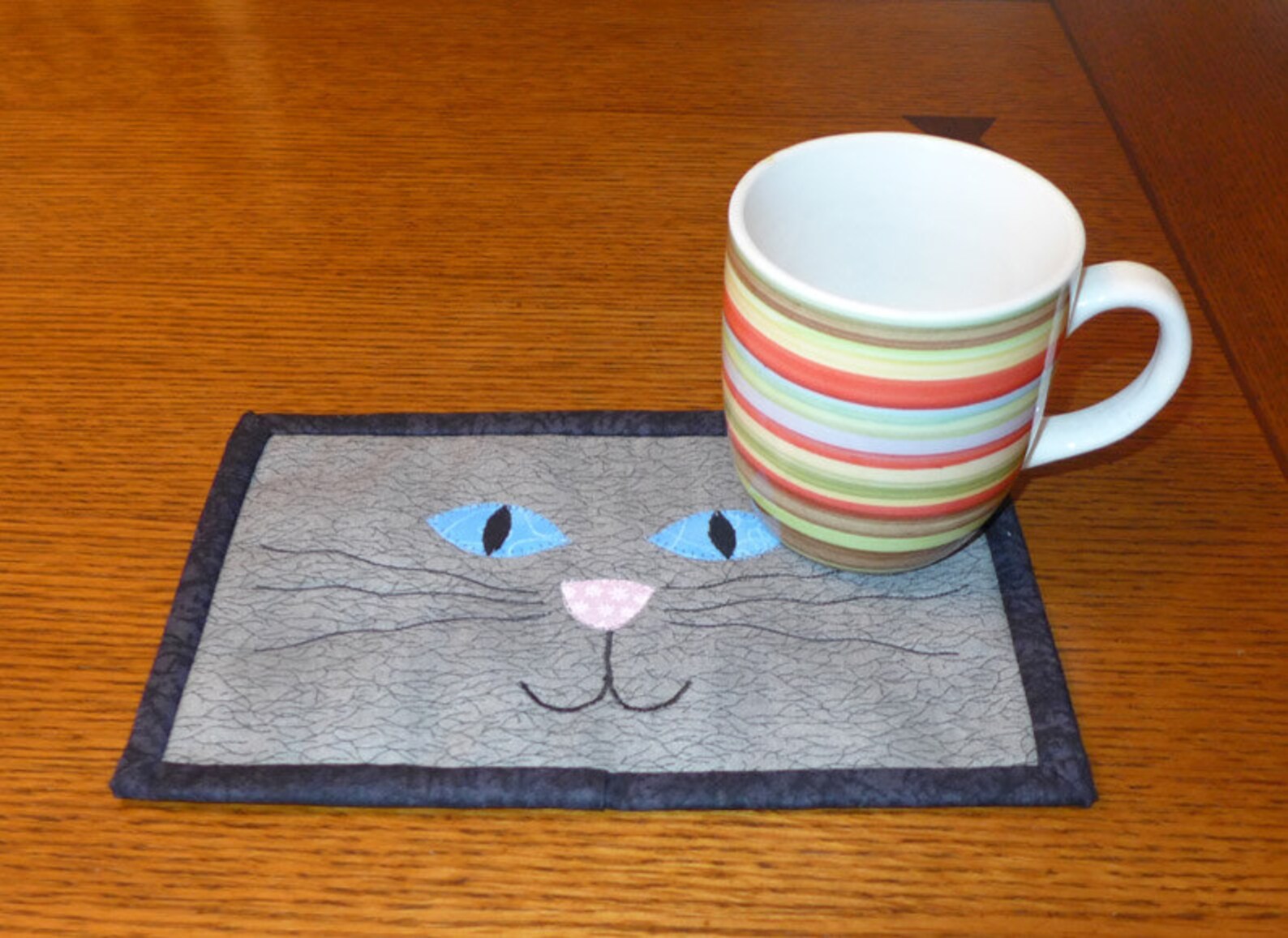 PDF Pattern for Cat Mug Rug Cat Face Mug Rug Pattern Cat Etsy