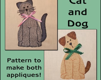 Cat & Dog Applique Templates, Cat Applique Template, Dog Applique Template, Applique Pattern, Sewing Pattern, PDF Pattern, DIY