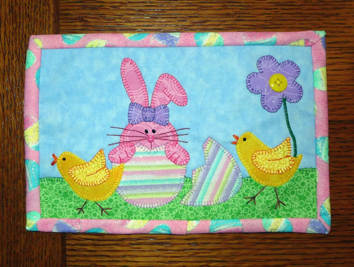 PDF Pattern for Hiding Bunny Mug Rug Bunny Mug Rug Pattern Etsy