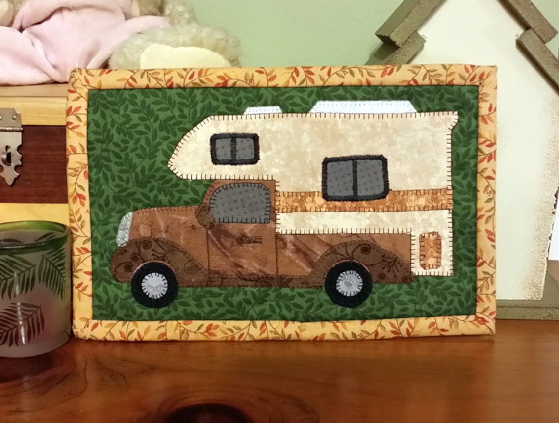 PDF Pattern for Let's Go Camping Rug Camping Mug Rug Etsy