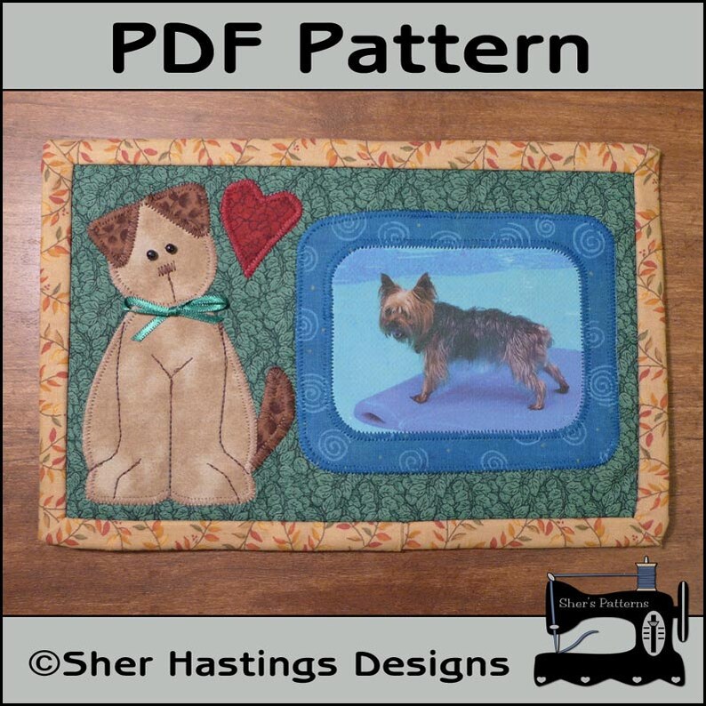 PDF Pattern for Dog Mug Rug Bundle, Dog Pattern Bundle, Mug Rug Pattern, Dog Applique Templates , Dog Sewing Pattern, Tutorial, DIY image 4