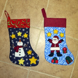 PDF Schnittmuster für Weihnachtsstrumpf, Weihnachtsmann Stocking Schnittmuster, Schneemann Stocking Schnittmuster, Weihnachten Applique Pattern, Tutorial, DIY