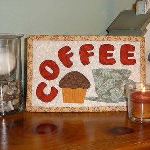 PDF Pattern for Coffee Mug Rug, Coffee Mug Rug Pattern, Coffee Mini Quilt Pattern, Coffee Applique Design, Sewing Pattern, Tutorial, DIY image 3