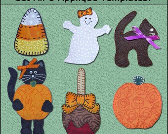 Plantilla de apliques de Halloween, paquete de plantillas de apliques de Halloween Vol 1 - Plantilla de apliques de Halloween, patrón de costura - Patrón PDF, bricolaje