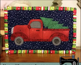 Patrón PDF para alfombra de taza de árbol de Navidad perfecta, patrón de alfombra de taza de Navidad, patrón de mini edredón de Navidad - Patrón de costura, tutorial, bricolaje