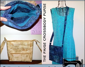 Patrón PDF para bolso bandolera Paige, patrón de bolso, patrón de bolso bandolera, patrón de bolso hipster, patrón de costura, tutorial, bricolaje