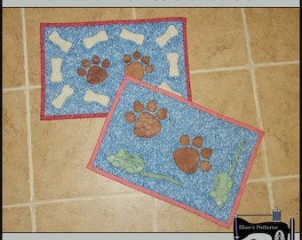 PDF Pattern for Dog & Cat Mat, Cat Mini Quilt, Cat Quilt Pattern, Dog Mini Quilt, Dog Quilt Pattern, Sewing Pattern, Tutorial, DIY