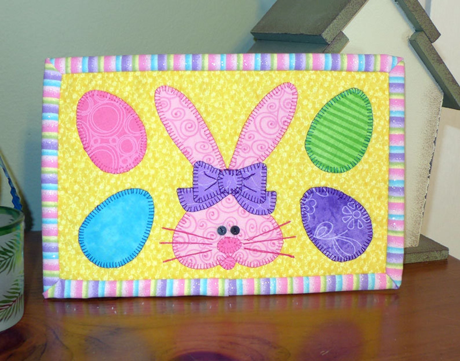 PDF Pattern for Heart Bunny Mug Rug Heart Bunny Mug Rug Etsy