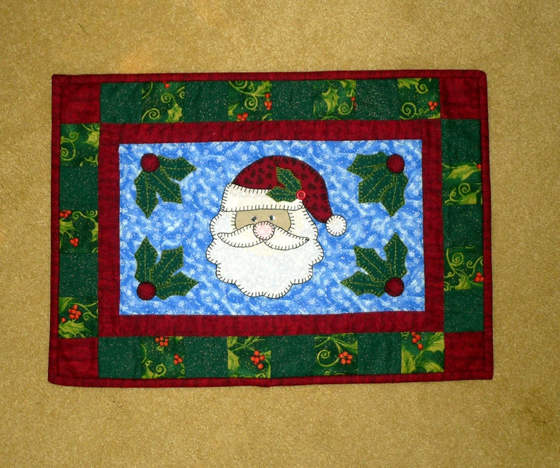 PDF Pattern Santa Table Runner, Christmas Table Runner, Christmas Table Topper Pattern, Santa Quilt Pattern, Sewing Pattern, Tutorial, DIY image 2