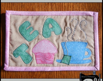 PDF Pattern for Tea Mug Rug, Tea Mug Rug Pattern, Tea Candle Mat Pattern, Tea Mini Quilt Pattern - Sewing Pattern, Tutorial, DIY