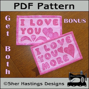 PDF Schnittmuster für Love You More Tasse Teppich, Valentine Tasse Teppich Muster, Valentine Mini Quilt Muster, Valentine Applikation Schnittmuster, DIY