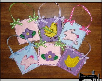 PDF Pattern for Felt Easter Treat Bags, Easter Gift Card Holder Pattern, Easter Children's Craft Project, Easter Sewing Pattern, DIY