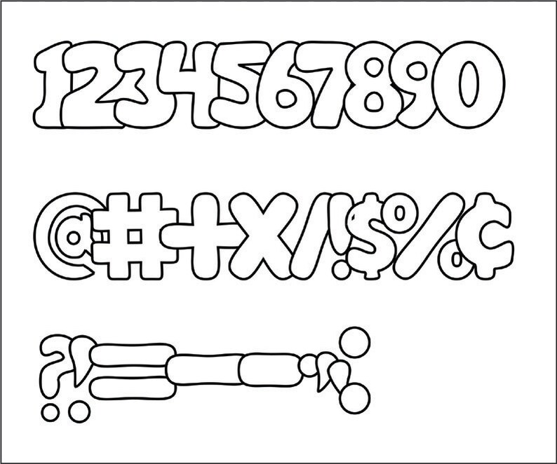 Chunky Numbers Chunky Numbers Applique Templates - Symbols Applique Pattern - Numbers ...