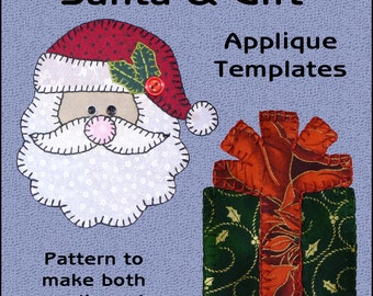 Santa Applique Templates - Gift Applique Template - Christmas Applique Template - Christmas Applique Pattern, PDF Pattern, DIY