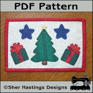 PDF Pattern for Christmas Tree Mug Rug, Christmas Mug Rug Pattern, Christmas Tree Mini Quilt Pattern - Sewing Pattern, Tutorial, DIY