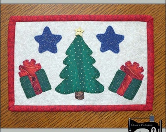 Patrón PDF para alfombra de taza de árbol de Navidad, patrón de alfombra de taza de Navidad, patrón de mini edredón de árbol de Navidad - Patrón de costura, Tutorial, DIY