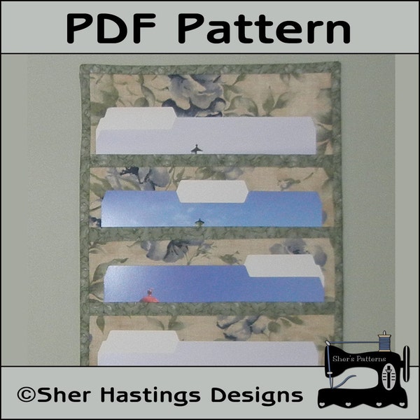 PDF Pattern for File Folder Pocket Organizer, File Pocket Wall Hanging, Pocket Organizer Pattern - Sewing Pattern,Tutorial, DIY