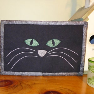 PDF Pattern for Cat Mug Rug, Cat Face Mug Rug Pattern, Cat Mini Quilt ...