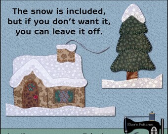 PDF Christmas Applique Templates, Cottage Applique Template, Winter Applique Template, Applique Template, Sewing Pattern, DIY