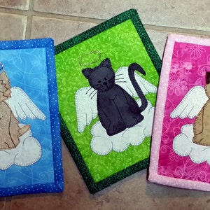 PDF Pattern for Angel Pets Mug Rug, Dog Mug Rug Pattern, Cat Mug Rug ...