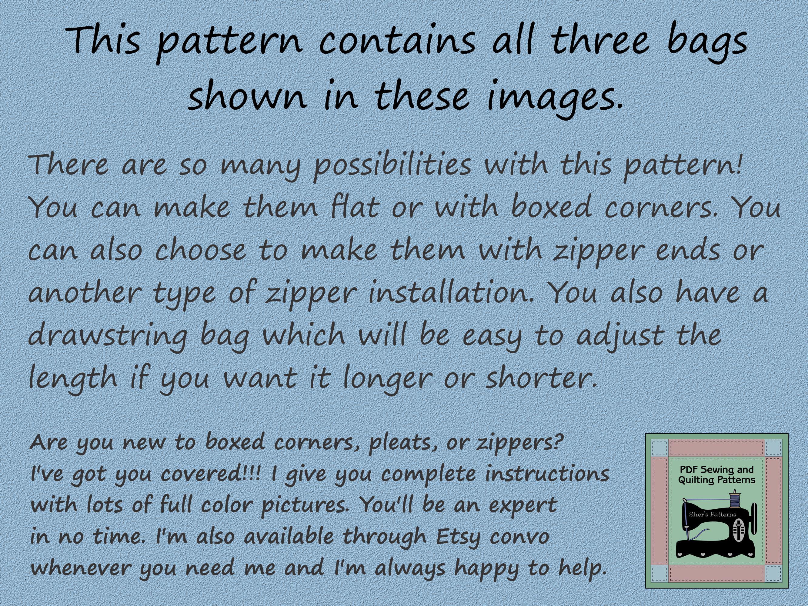 Basic Pleated Rucksack Pattern PDF Pattern for Small Pleated Bags, Pleated Zipper Bag, Pleated ...