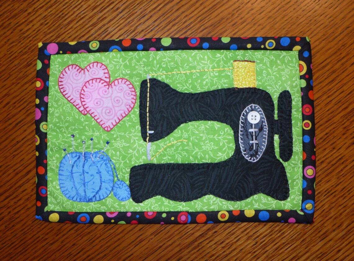 PDF Pattern for Antique Sewing Machine Mug Rug Sewing Machine Etsy