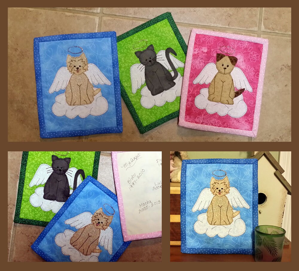 PDF Pattern for Angel Pets Mug Rug Dog Mug Rug Pattern Cat | Etsy