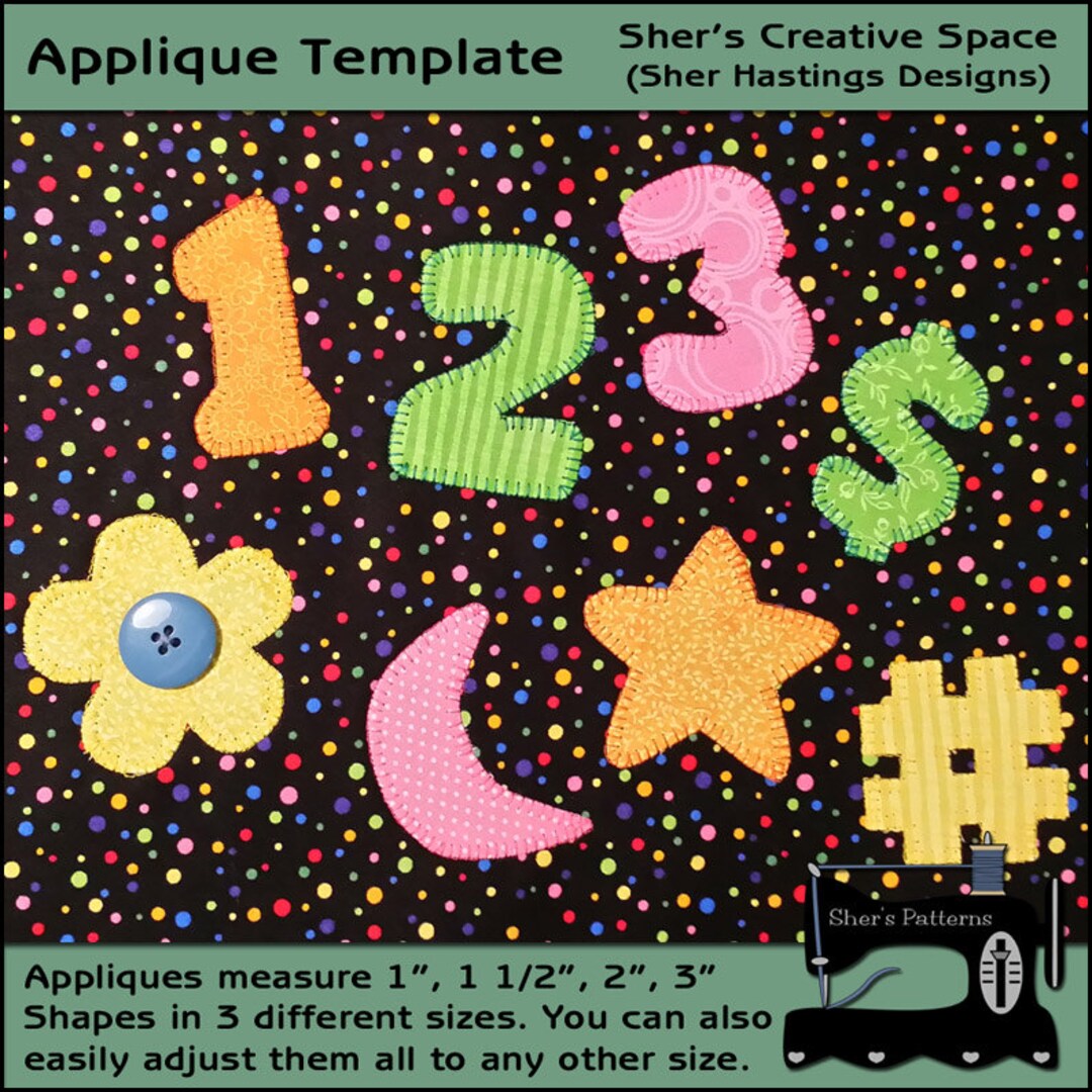 Chunky Script Numbers Chunky Numbers Applique Templates - Symbols Applique Pattern - Numbers ...