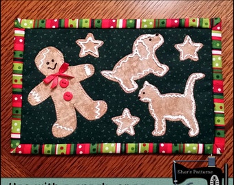 Patrón PDF para Alfombra Taza Gingerbread Friends, Patrón Alfombra Taza Navidad, Patrón Alfombra Taza Gingerbread - Patrón de costura, Tutorial, DIY