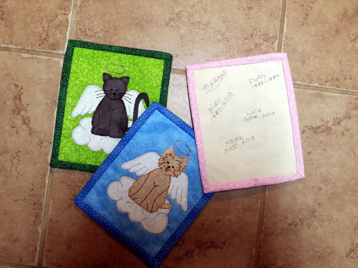 PDF Pattern for Angel Pets Mug Rug Dog Mug Rug Pattern Cat Etsy