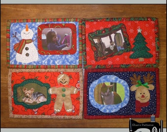 Patrón PDF para paquete de alfombra de taza de Navidad, patrón de alfombra de taza de muñeco de nieve, patrón de alfombra de taza de pan de jengibre - Patrón de costura, Tutorial, Bricolaje
