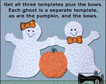 Halloween Applikation Vorlagen - Geist Applikation Muster - Kürbis Applikation Vorlage - Applikation Vorlage, PDF Pattern, DIY