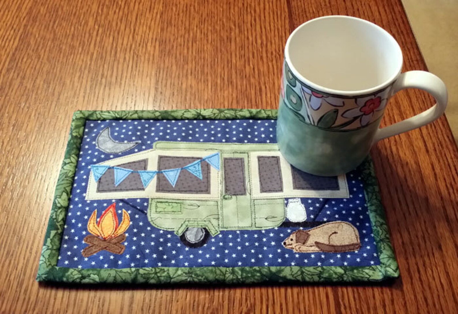 PDF Pattern for Camping Memories Rug Camping Mug Rug Pattern Etsy