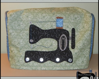 PDF Pattern for Antique Sewing Machine Dust Cover, Sewing Machine Cover Pattern, Sewing Machine Applique Pattern, Sewing Pattern, DIY