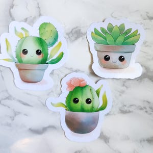 Niedlicher Aquarell Sukkulente Die Cut Sticker Pack Sukkulenten Kaktus Aufkleber kawaii Aufkleber Kaktus Blume Glücklicher Sukkulenten Aufkleber für Schreibwaren
