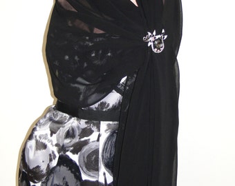 Black chiffon wrap,Emerald-Navy  Evening Wrap,Shawl, Wedding skarf, Chiffon Scarf,  Wedding chiffon wrap,  Bridesmaid  Scarf Wedding