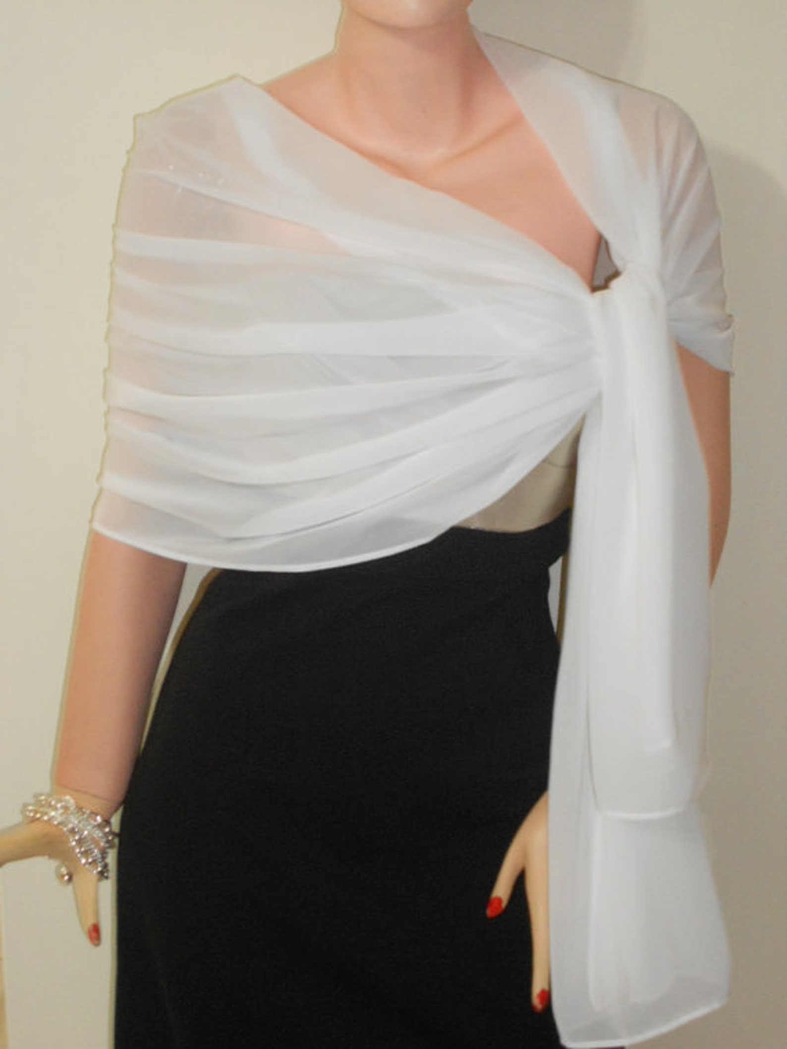 royal blue chiffon wrap