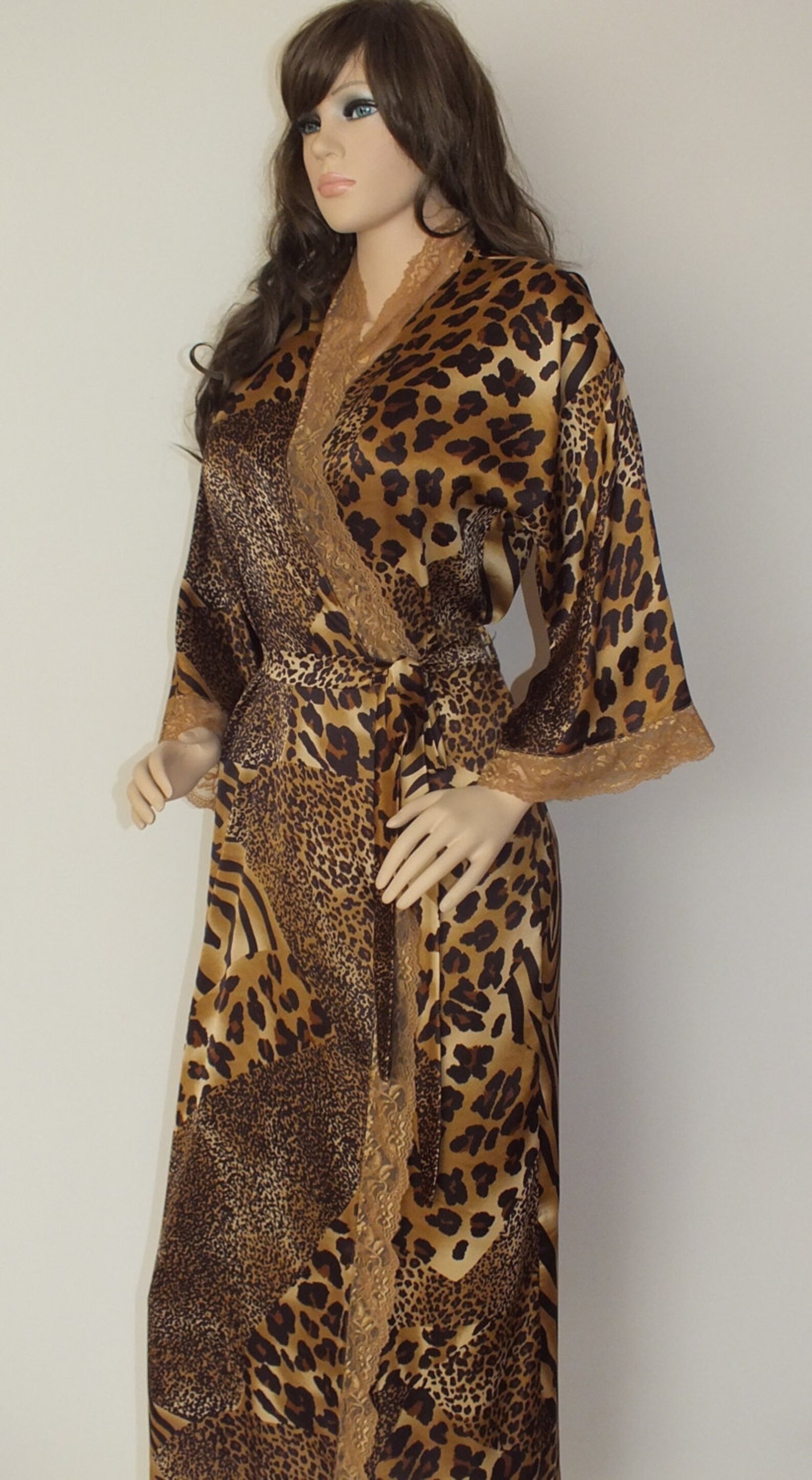 Long Silk Robe 53 Floor Length Silk Robeanimal Print - Etsy