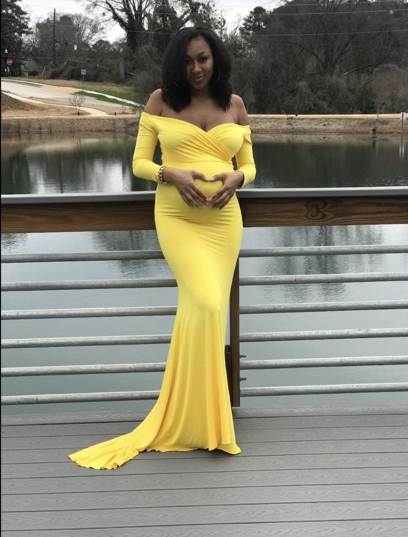 yellow baby shower dress