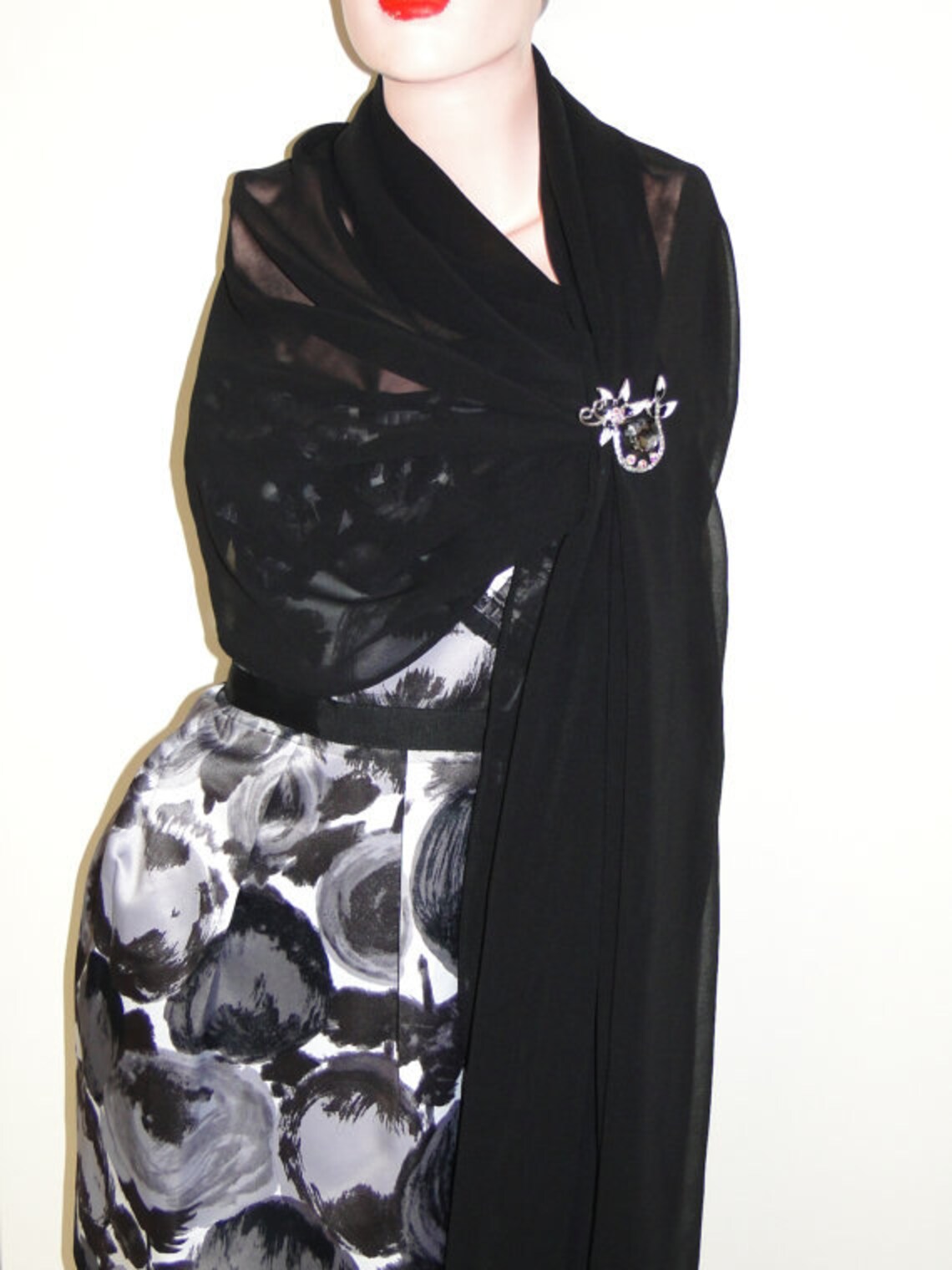 royal blue chiffon wrap