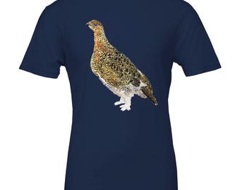 Camiseta de acuarela de perdiz nival, camiseta unisex de algodón suave, camiseta con arte de aves de la naturaleza, camiseta con gráficos de vida silvestre, regalo para amantes de las aves