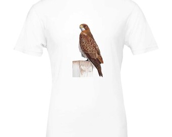 Swainson's Hawk Watercolor T-Shirt, Unisex Soft Cotton Tee, Nature Bird Art Shirt, Wildlife Graphic Tee, Gift for Bird Lovers