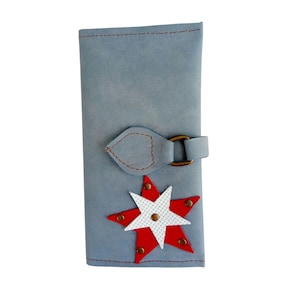 Cartera delgada plegable, tarjetero de cuero, tarjetero plegable, tarjetero de visita, tarjetero de viaje, billetera para billetes de mujer